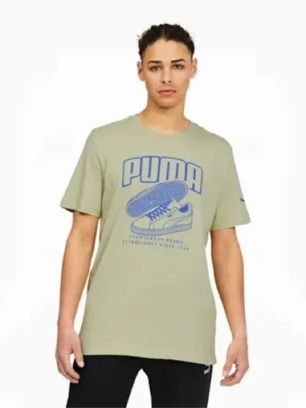 PUMA Men's Kicks Tee in Spring Moss